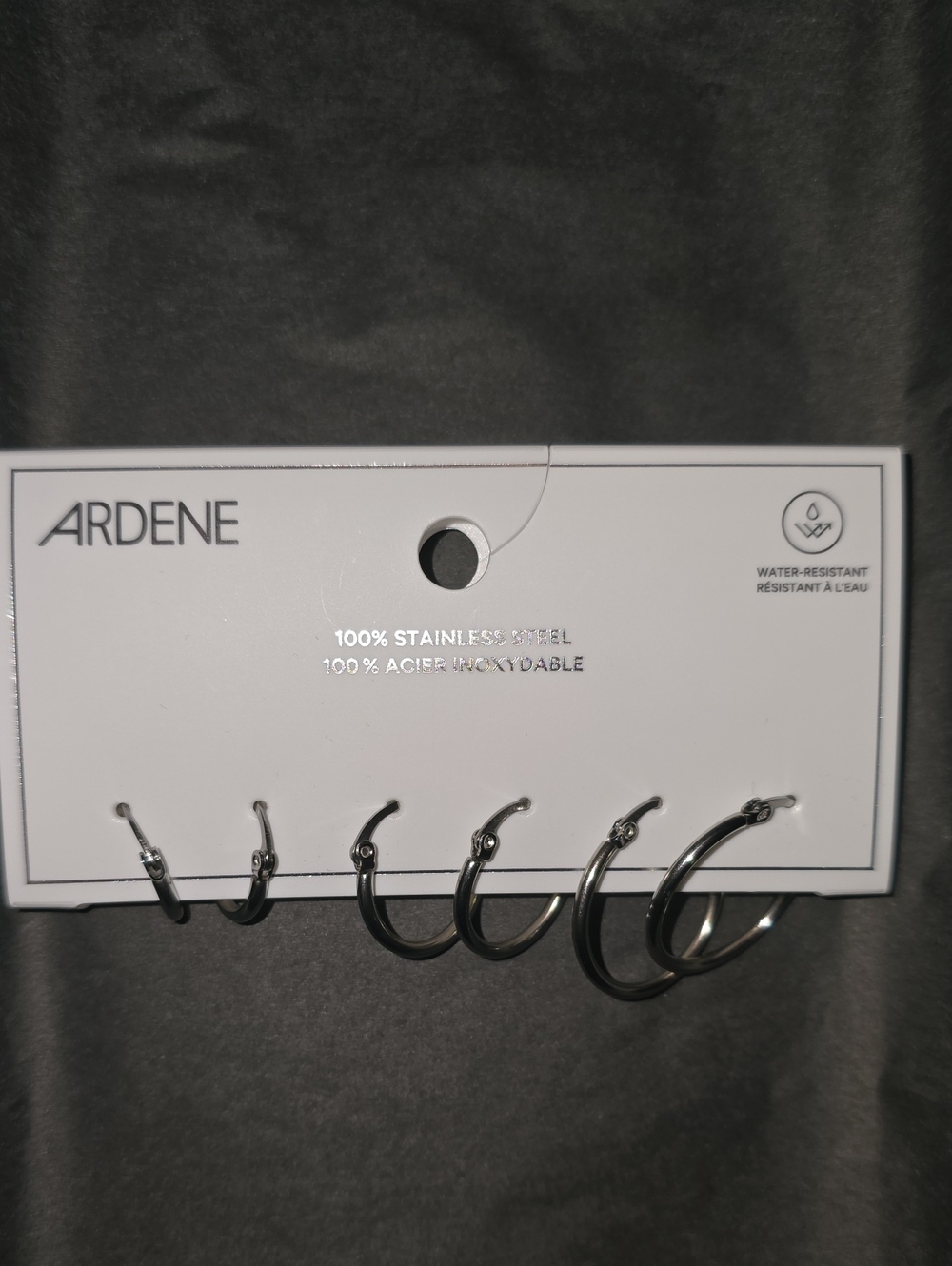 NWT 3pack Stainless Steel Hoop Earrings